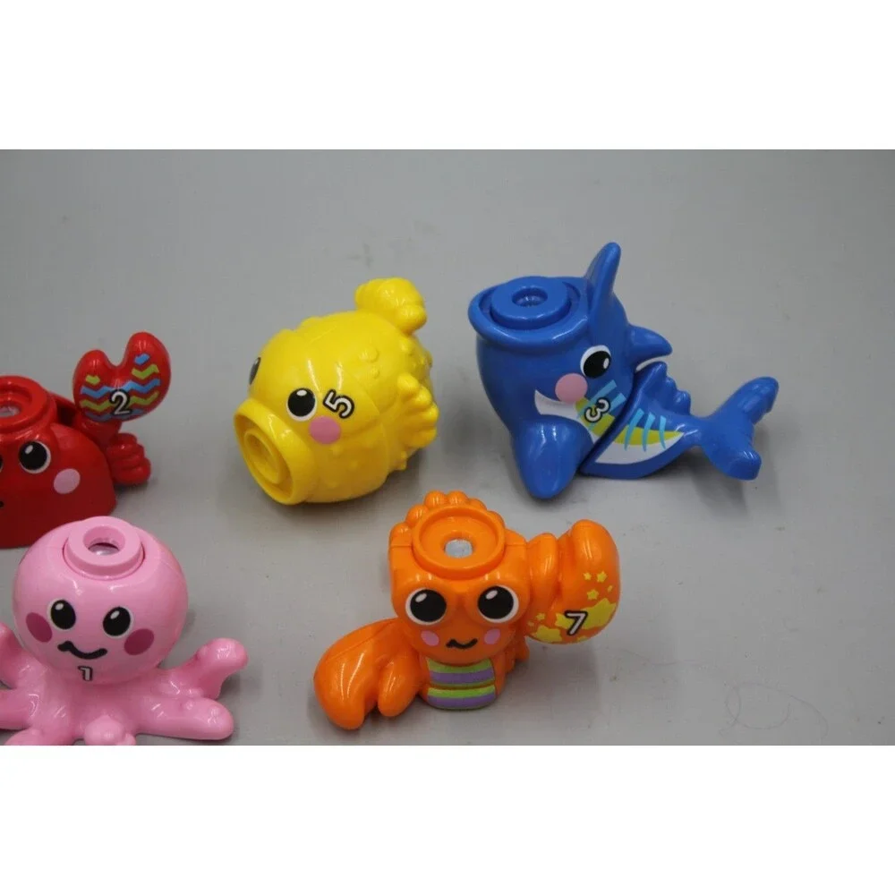 QTY:6 VTech Jiggle & Giggle Fishing Set Replacement Pieces Crab Octopus Shark
